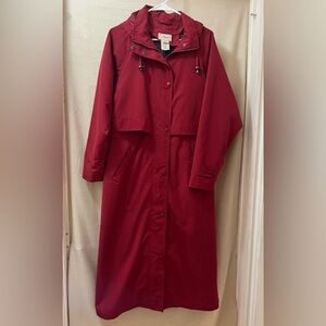 L.L. Bean Women's Vintage Red Size M Winter Jacket Wool Blend Removable Lining